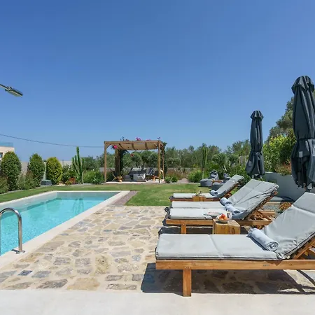 Villa Modern Family Leba With Terrace View, Private Pool & Bbq Rethymno (Crete)