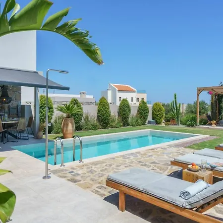 Modern Family Leba With Terrace View, Private Pool & Bbq Villa Rethymno (Crete)
